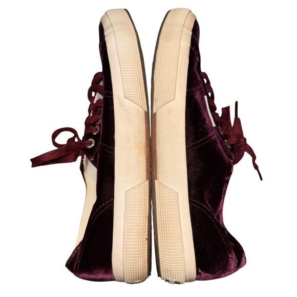 SUPERGA 2750 Velvet Sneakers in Bordeaux Shoes Size 9 - Picture 9 of 16